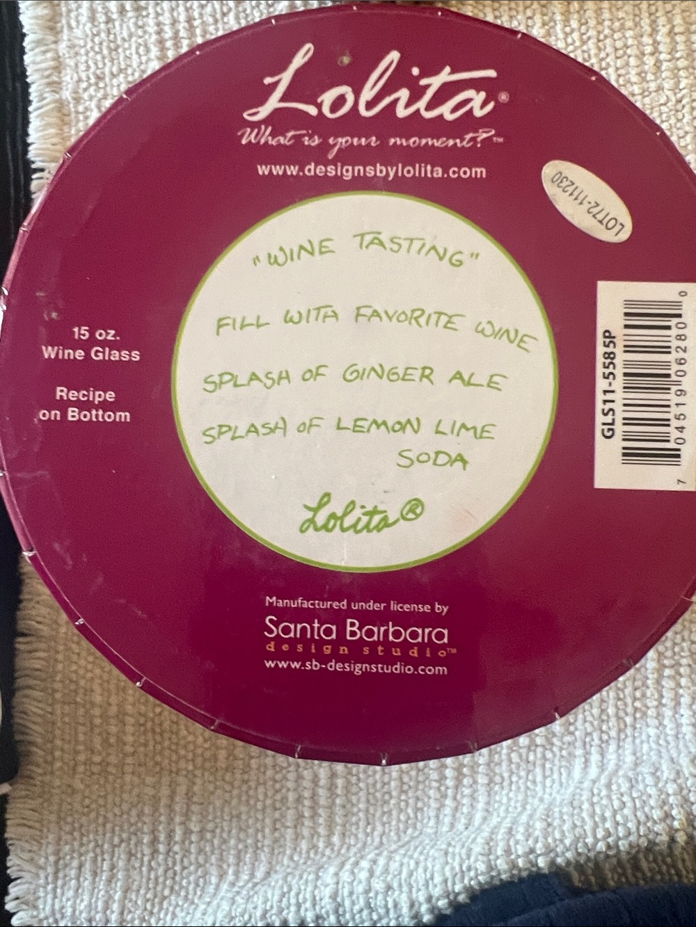 Lolita Wine Glass with Deep Magenta Accent